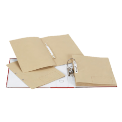 10 chemises dossier perforées Kraft avec Fastener