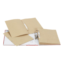10 chemises dossier perforées Kraft avec Fastener
