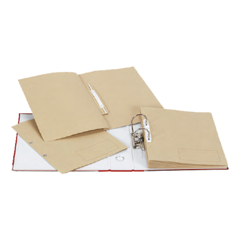 10 chemises dossier perforées Kraft avec Fastener