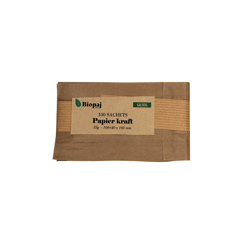 Sachets kraft à soufflet 100 x 160 mm par 100