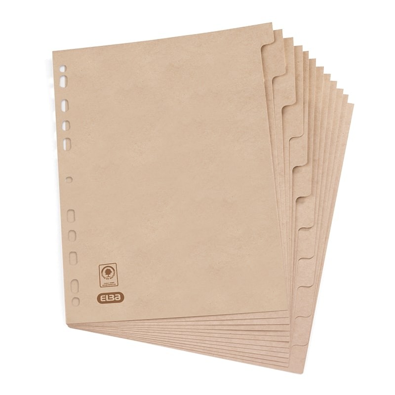 Jeu de 12 intercalaires kraft A4