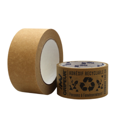 Ruban adhésif kraft recyclable 50mm x 50 m Gripeur® Ecomask brun %%page%% %%sep%% %%sitename%%