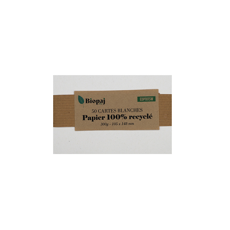 Cartes blanches recyclées 300g 105x148 par 50