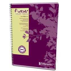 Cahier à spirale recyclé A4 180p ligné 80g