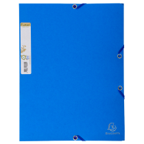 Chemise 3 rabats A4 à élastique carte 100% recyclée 380g bleue