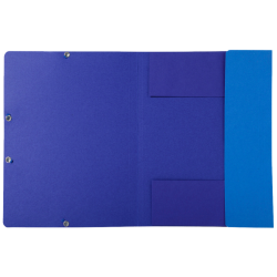 Chemise 3 rabats A4 à élastique carte 100% recyclée 380g bleue