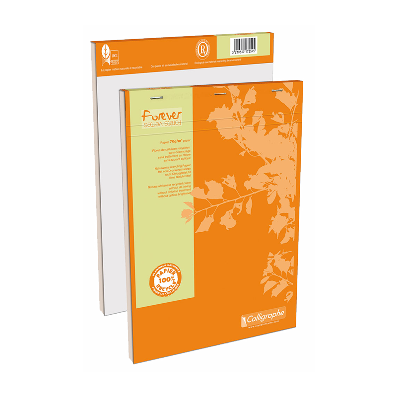 Bloc-notes agrafé en tête 200 pages papier quadrillé 80g 210 x 297 mm