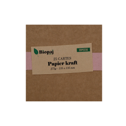 Cartes carrés en kraft 275g 135x135 par 25