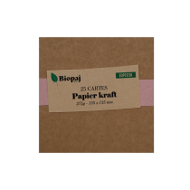 Cartes carrés en kraft 275g 135x135 par 25
