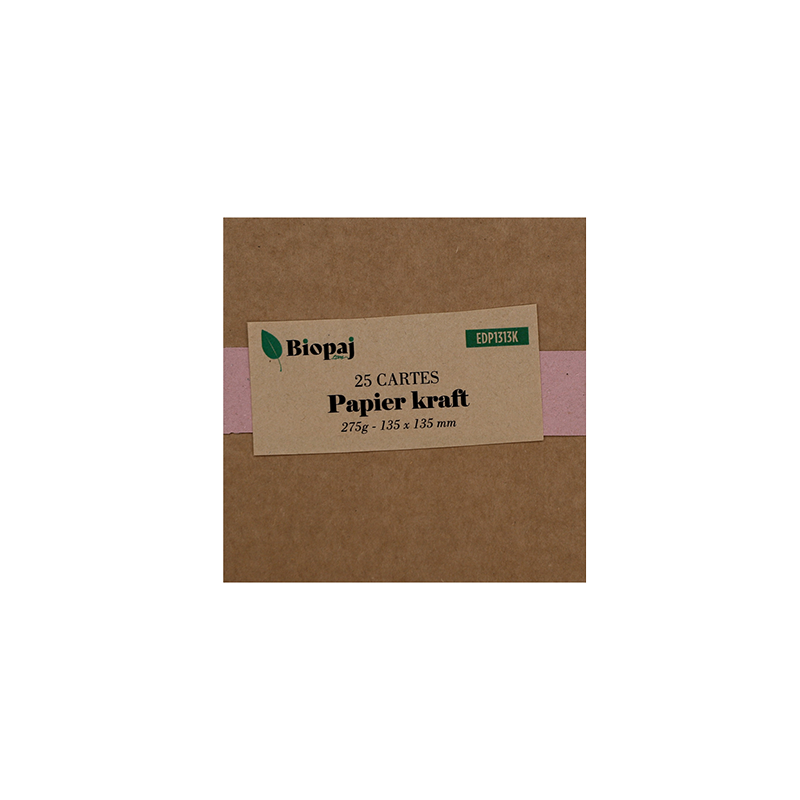 Cartes carrés en kraft 275g 135x135 par 25