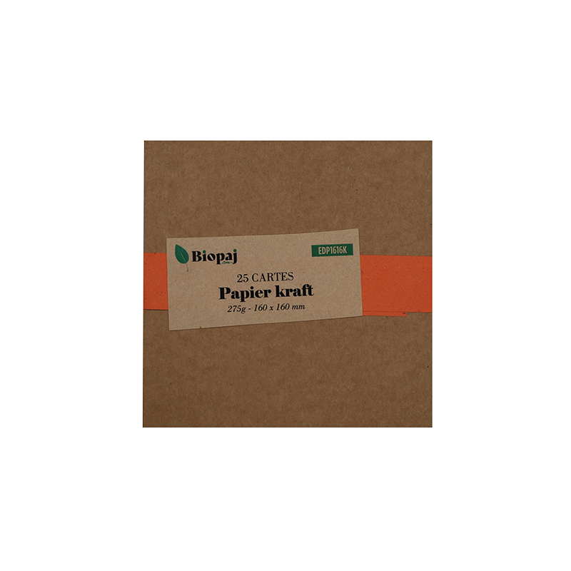 Cartes kraft carrés 275g 160x160 par 25