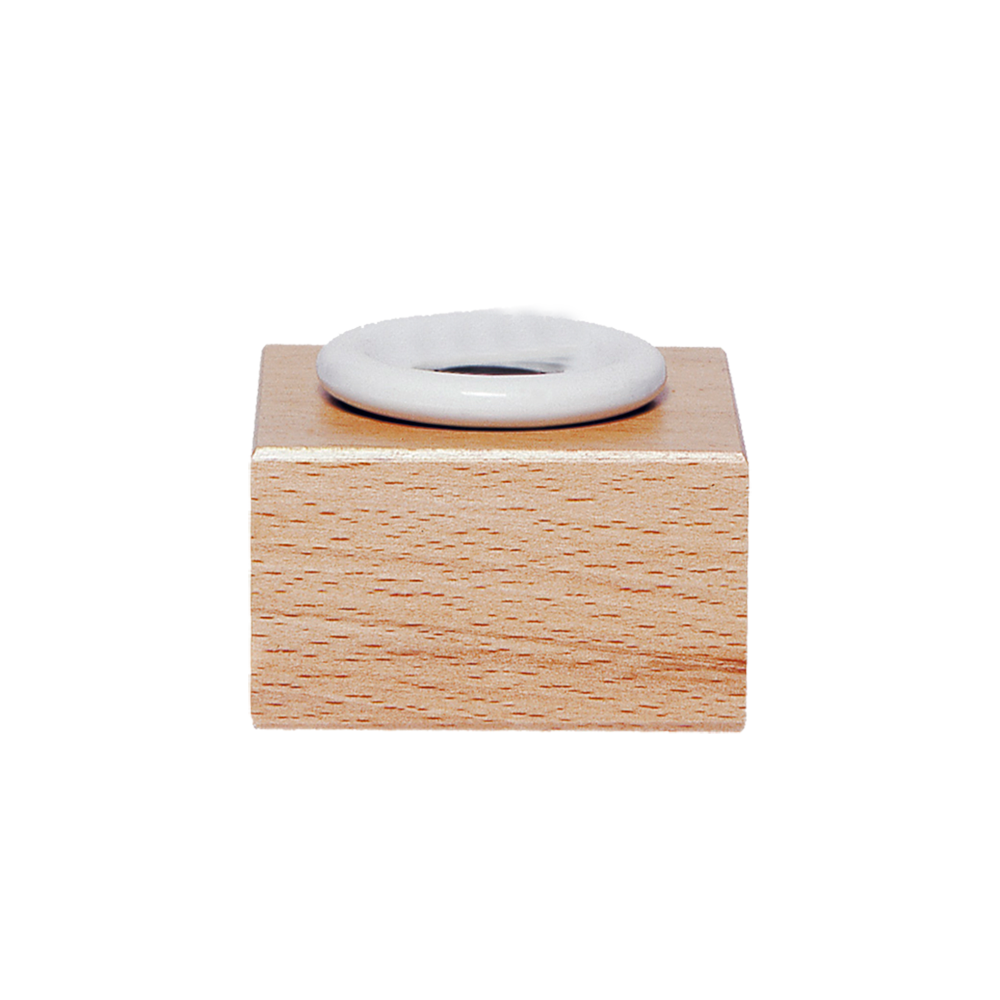 Encrier porcelaine dans son socle en bois