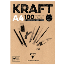 Bloc dessin kraft A4 100 feuilles 90g Clairefontaine