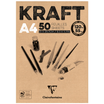 Bloc dessin kraft A4 120g 50 feuilles