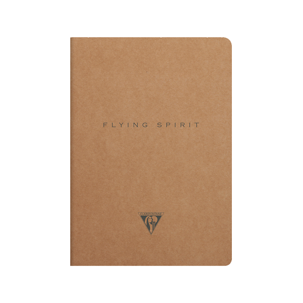 Carnet kraft cousu 48 feuilles papier ivoire ligné 90g 148 x 210 mm