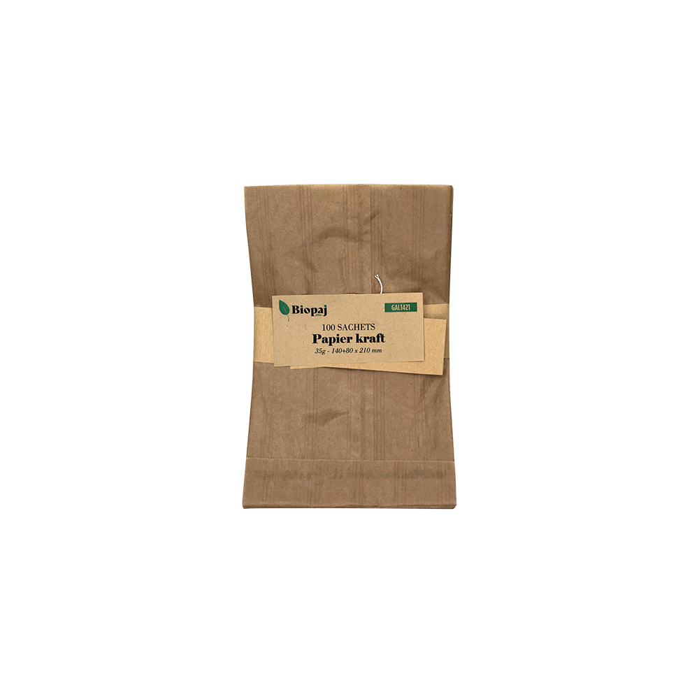 Sachets kraft à soufflet 35g 140x210 par 100