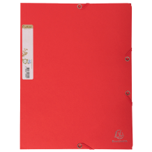 Chemise A4 recyclée à 3 rabats et élastiques Forever Rouge - Exacompta