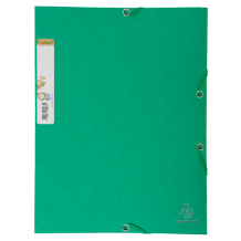Chemise A4 3 rabats à élastique carte 100% recyclée verte 380g - Forever