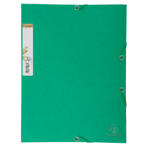 Chemise A4 3 rabats à élastique carte 100% recyclée verte 380g - Forever