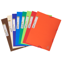 10 Chemises de classement recyclées à rabats et élastiques assorties 380g