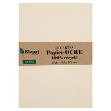 50 cartes de correspondance A6 papier recyclé 350g ocre (ivoire)