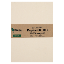 50 cartes de correspondance A6 papier recyclé 350g ocre (ivoire)
