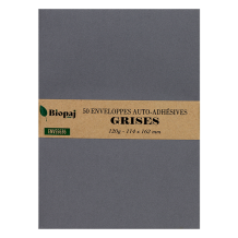 50 enveloppes grises C6 114 x 162 mm