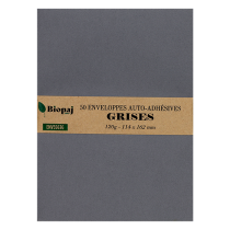 50 enveloppes grises C6 114 x 162 mm