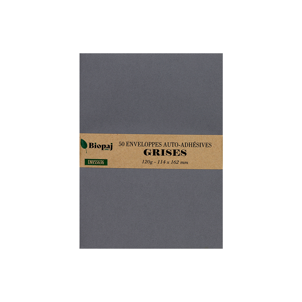 50 enveloppes grises C6 114 x 162 mm