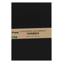 50 enveloppes noires C6 114 x 162 mm