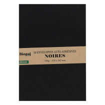 50 enveloppes noires C6 114 x 162 mm