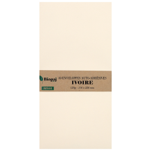 50 enveloppes ivoire DL 110 x 220 mm