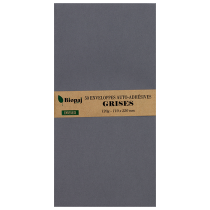 50 enveloppes grises DL 110 x 220 mm