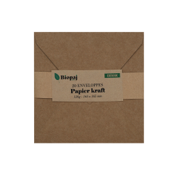Enveloppes carrés kraft 120g 165 x 165 par 20