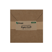 Enveloppes carrés kraft 120g 165 x 165 par 20