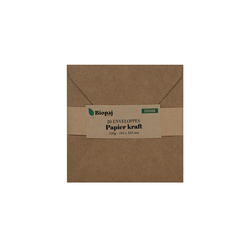 Enveloppes carrés kraft 120g 165 x 165 par 20