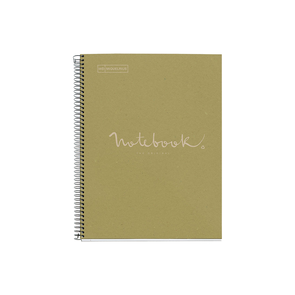 Cahier recyclé A4 Miquelrius vert | Notes claires et écoresponsables