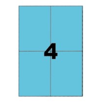 Etiquettes Bleues 105x148,5 mm sur planche A4