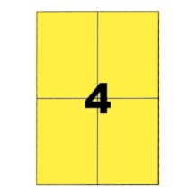Etiquettes jaunes 105x148,5 mm sur planche A4