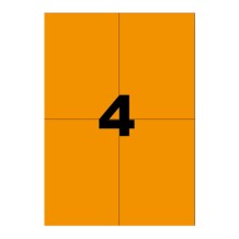 Etiquettes oranges 105x148,5 mm sur planche A4
