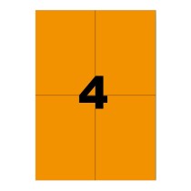Etiquettes oranges 105x148,5 mm sur planche A4