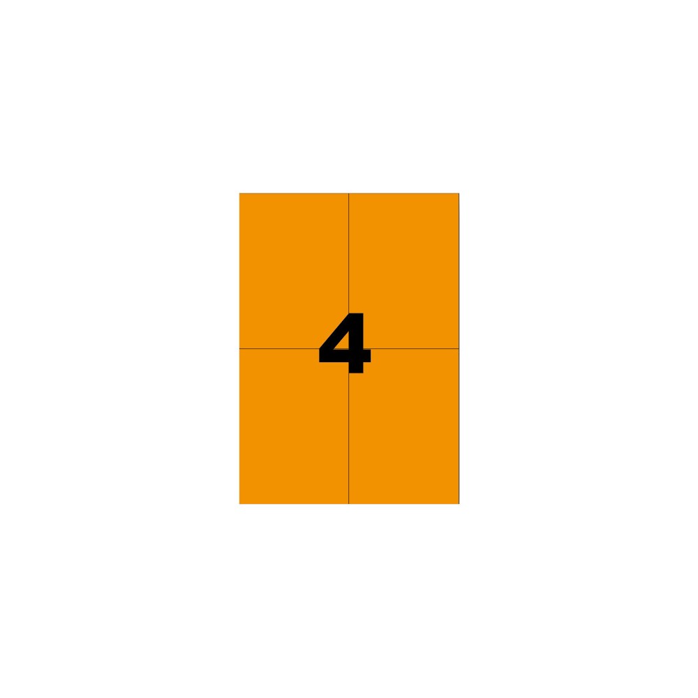 Etiquettes oranges 105x148,5 mm sur planche A4