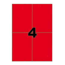 Etiquettes rouges 105x148,5 mm sur planche A4