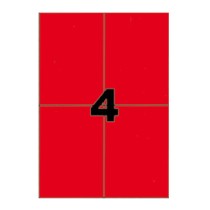 Etiquettes rouges 105x148,5 mm sur planche A4