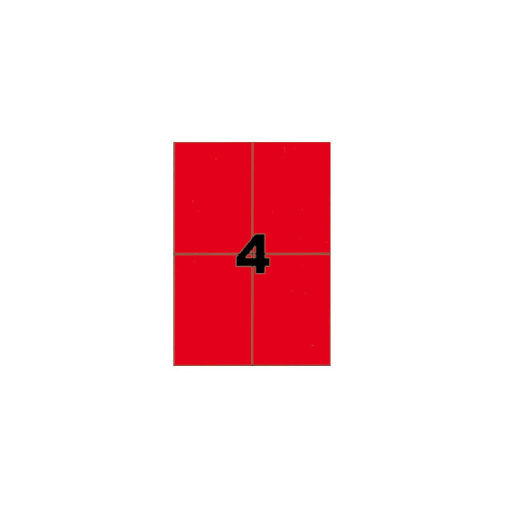 Etiquettes rouges 105x148,5 mm sur planche A4