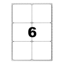 Etiquettes blanches 105x99 mm sur planche A4
