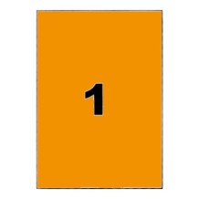 Etiquettes oranges 210x297 mm sur 20 planches A4