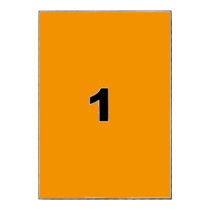 Etiquettes oranges 210x297 mm sur 20 planches A4