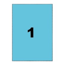 Etiquettes bleues 210x297mm sur planche A4
