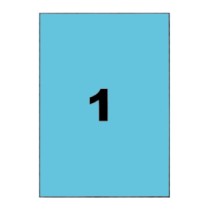 Etiquettes bleues 210x297mm sur planche A4